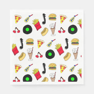 Serviette En Papier Cinquante Diner Nostalgic Style Records, Nourritur