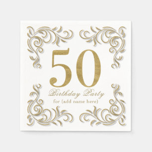 Serviette En Papier Cinquante et fabuleux anniversaire de parties scin