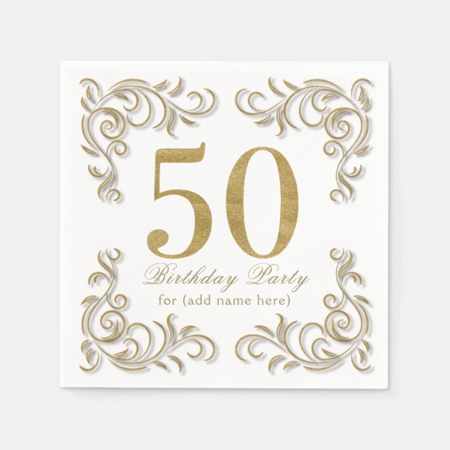Serviette En Papier Cinquante et fabuleux anniversaire de parties scin (Devant)