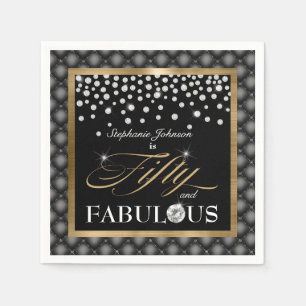 Serviette En Papier Cinquante et fabuleux Diamants d'or noir Glamour