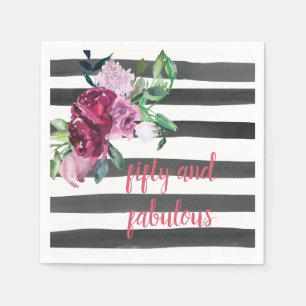 Serviette En Papier Cinquante et fabuleux fête d'anniversaire