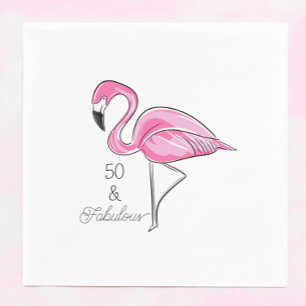 Serviette En Papier Cinquante et fabuleux Flamant rose rose
