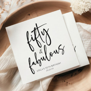 Serviette En Papier Cinquante et fabuleux Minimal 50e fête d'anniversa