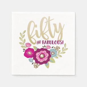 Serviette En Papier Cinquante fabuleux 50e anniversaire