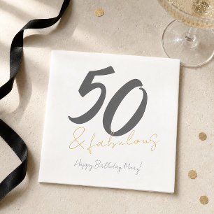 Serviette En Papier Cinquante Moderne et Fabuleux 50e Anniversaire