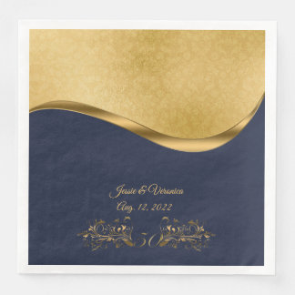 Serviette En Papier Cinquantième anniversaire Mariage de la Marine ble