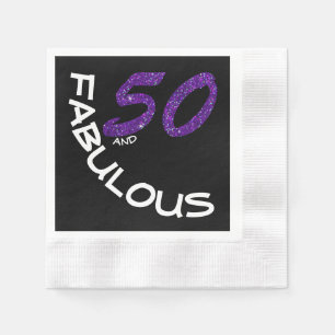 Serviette En Papier cinquantième Typographie pourpre de parties