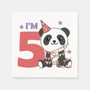 Serviette En Papier Cinquième Panda Anniversaire Pour Enfants 5 Ans Se