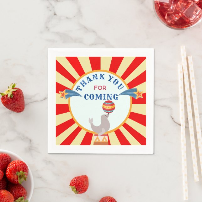 Serviette En Papier Circus Act Merci Party Napkins (En situation)