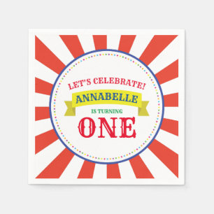 Serviette En Papier Circus Cute Enfants fête d'anniversaire Vintage