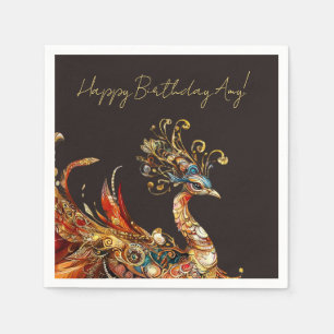 Serviette En Papier cirque carnaval paon vintage personnalisé