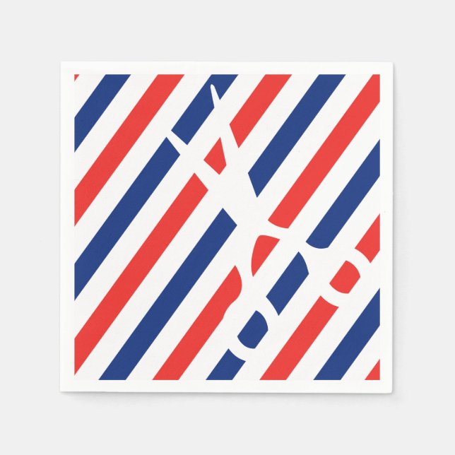 Serviette En Papier Ciseaux en barbier (Devant)