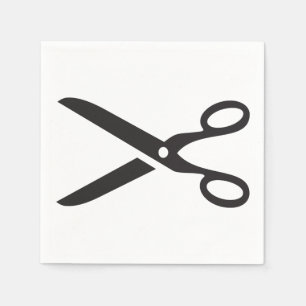 Serviette En Papier Ciseaux noirs