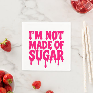 Serviette En Papier Citation à goutte rose Neon Napkin - Personnalisab