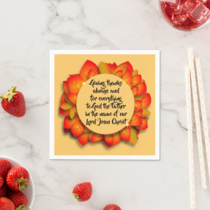 Serviette En Papier Citation Bible Thanksgiving Autumn Leaf Small