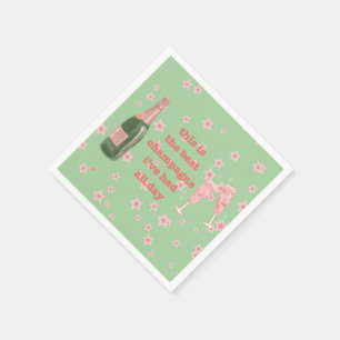 Serviette En Papier Citation Bougie Champagne Green