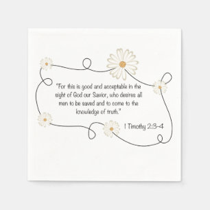 Serviette En Papier Citation chrétienne de bible de fleur de