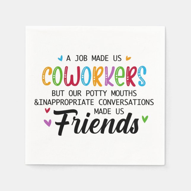 Serviette En Papier Citation Coworker - Travail Fait Nous Coworkers Am (Devant)