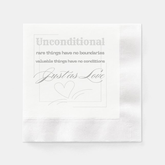 Serviette En Papier Citation d'amour inconditionnel  (Devant)