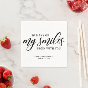Serviette En Papier Citation d'amour mariage