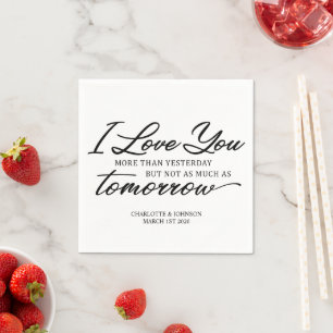 Serviette En Papier Citation d'amour mariage