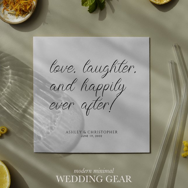 Serviette En Papier Citation d'amour Minimal Cocktail typographique (Créateur téléchargé)