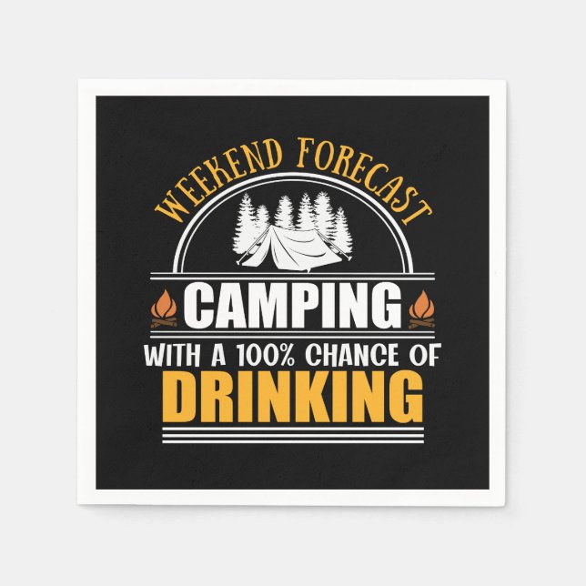 Serviette En Papier Citation de camping drôle (Devant)