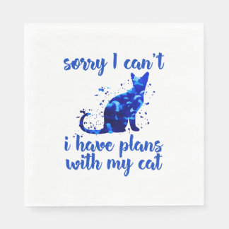 Serviette En Papier citation de chat drôle