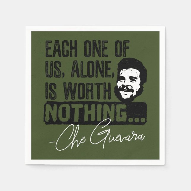 Serviette En Papier Citation De Che Guevara - Chacune Ne Vaut Rien (Devant)