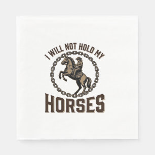 Serviette En Papier Citation de cheval drôle Design vintage de cheval 