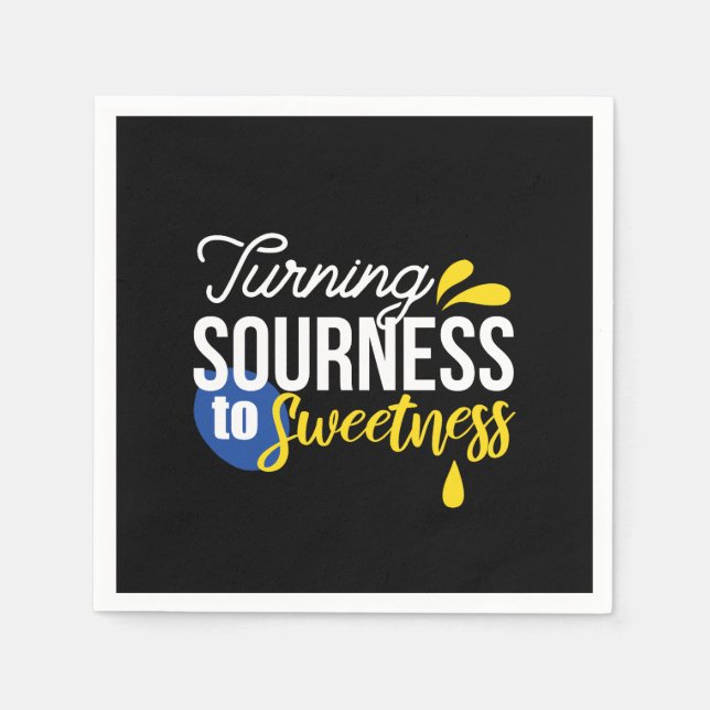 Serviette En Papier Citation de citron motivationnelle de l'aigre à la (Devant)