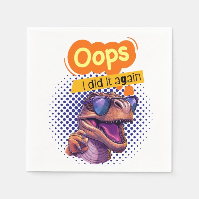 Serviette En Papier citation de dinosaure (Devant)