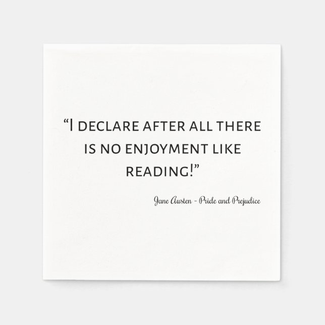 Serviette En Papier Citation de fierté et de préjudice III (Devant)