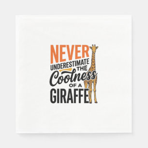 Serviette En Papier Citation de girafe drôle design vintage vecteur T-