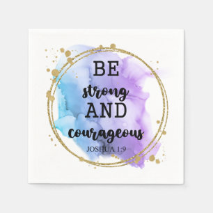 Serviette En Papier Citation de la Bible chrétienne moderne violet