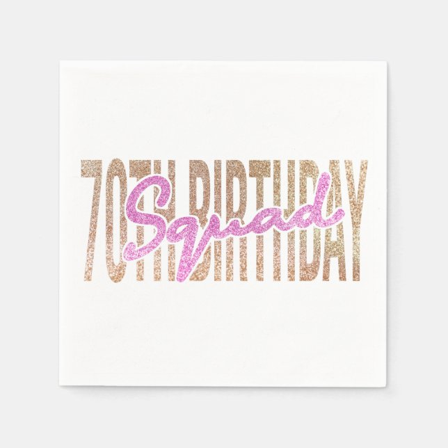 Serviette En Papier Citation de l'équipe du 70e anniversaire (Devant)