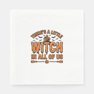 Serviette En Papier Citation de sorcière d'Halloween Design vectoriel