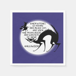 Serviette En Papier Citation de sorcières et de chats noirs