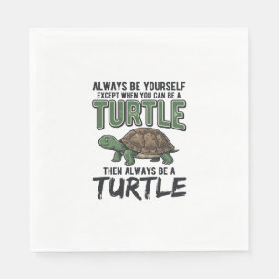 Serviette En Papier Citation de Tortue Drôle Design Vectoriel Vintage_