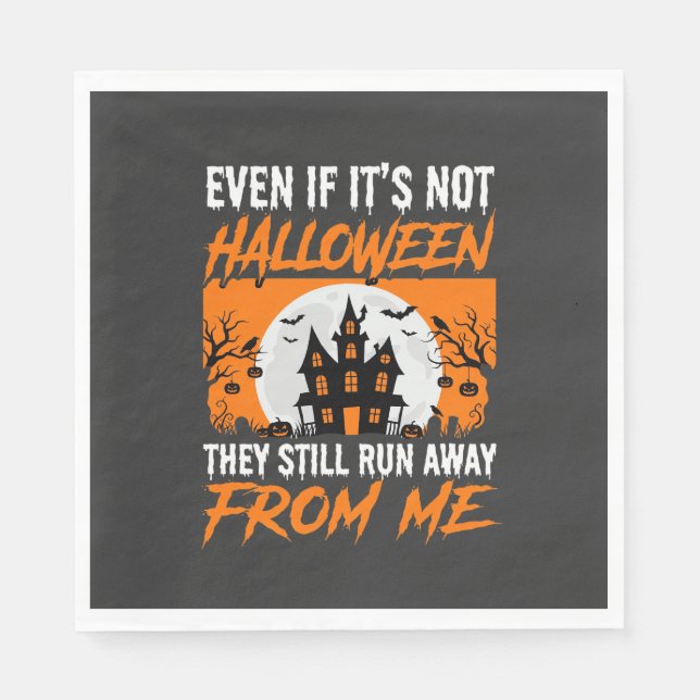 Serviette En Papier Citation drôle de maison hantée pour Halloween Gra (Devant)
