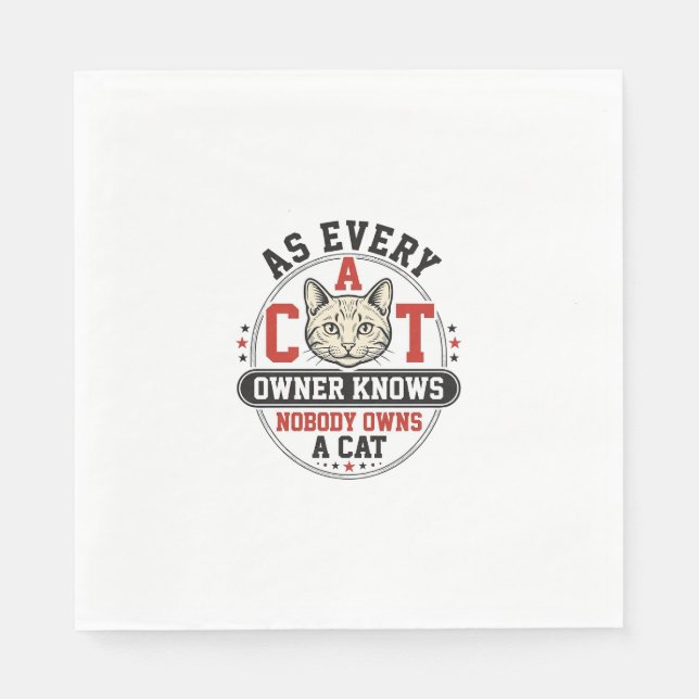 Serviette En Papier Citation drôle de propriétaire de chat Design de g (Devant)