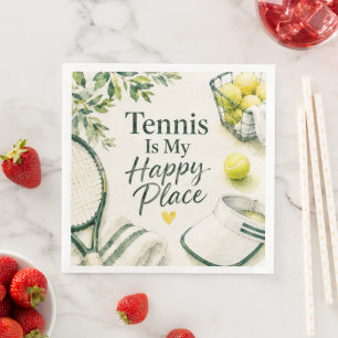 Serviette En Papier Citation drôle de tennis pour une fête sur le thèm