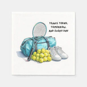 Serviette En Papier Citation drôle de tennis pour une fête sur le thèm