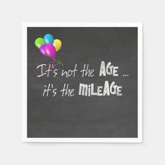 Serviette En Papier citation drôle sur la vieillesse sur chalkboard (Devant)