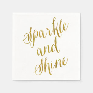 Serviette En Papier Citation étincelante et brillante Faux Gold Foil