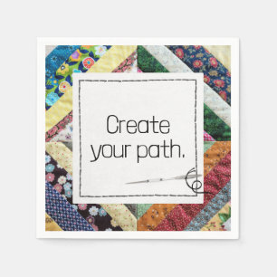 Serviette En Papier Citation Inspirationnelle sur une courtepointe art