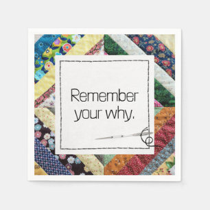Serviette En Papier Citation Inspirationnelle sur une courtepointe art