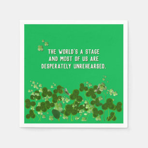 Serviette En Papier Citation irlandaise avec shamrock