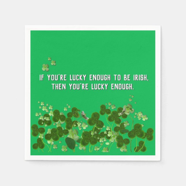 Serviette En Papier Citation irlandaise avec shamrock (Devant)