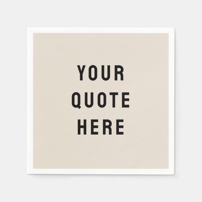 Serviette En Papier Citation Personnalisée De Sable Personnalisée Votr (Devant)